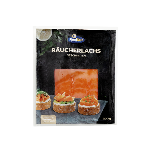 1 200g Pg Fjordgold Räucherlachs geschnitten 