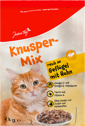 4 2.00kg Pg Jeden Tag Katzen Knuspermix reich an Geflügel 