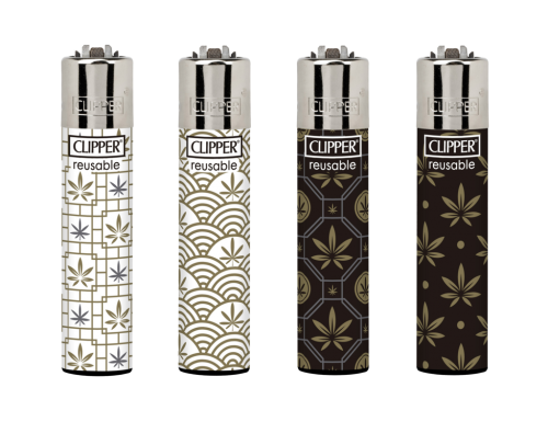 48 St Pg Feuerzeug Clipper Leaves Tiles  