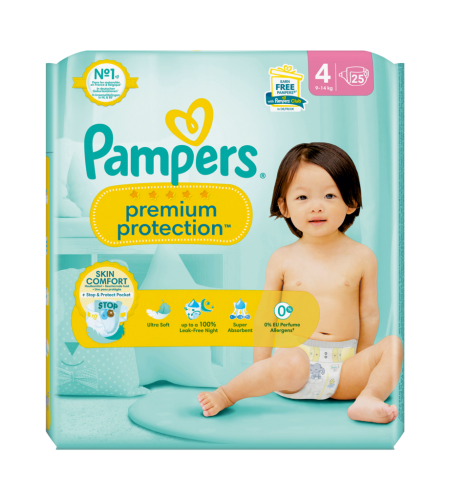 3 25StPg Pampers Premium Protect Gr 4 Maxi 9 - 14 kg 