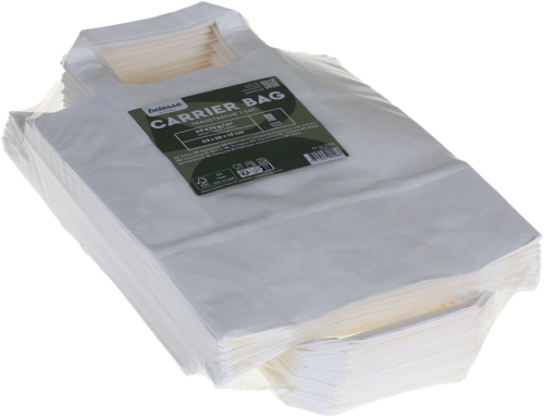 6 50St Pg Belesse Papiertragetasche weiss 22x28+10cm 70g/m² 