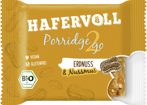 13 55g Rg Hafervoll Bio Porridge 2 go Erdnuss  