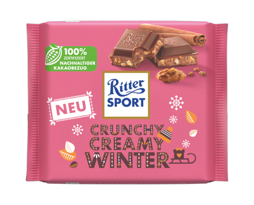 12 100g Ta Ritter Sport Crunchy Creamy Winter 