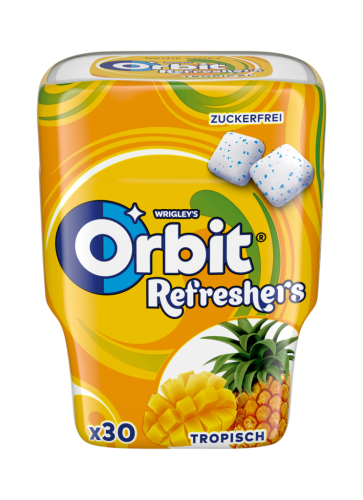 6 30St Pg Orbit Refreshers Kaugummi Tropisch Bottles 