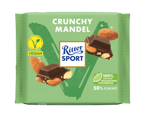 10 100g Ta Ritter Sport Vegan Crunchy Mandel 