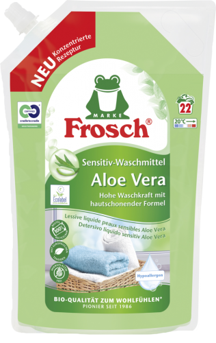 5 1.50l Bt Frosch Waschmittel Sensetiv Aloe Vera flüssig 22WG 