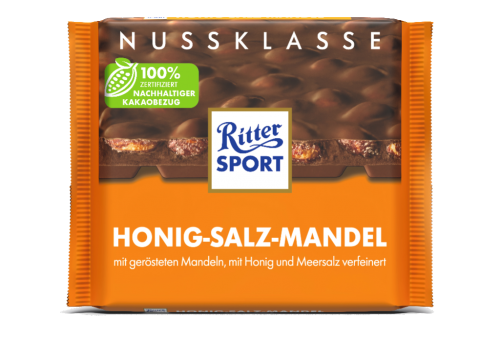 11 100gr Ta Ritter Sport Honig-Salz-Mandel 