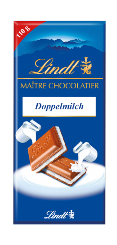 19 110grPg Lindt Maître Chocolatier Doppelmilch 
