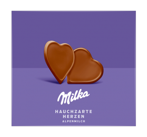 10 130gr Pg I Love Milka Hauchzart Herzen 