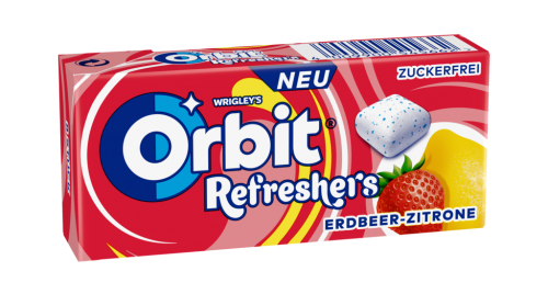 12 17.9grPg Orbit Refreshers Kaugummi Erdbeere Zitrone Handypack 