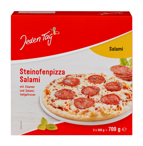 4 2erPg TKK Jeden Tag Steinofen Pizza Salami 