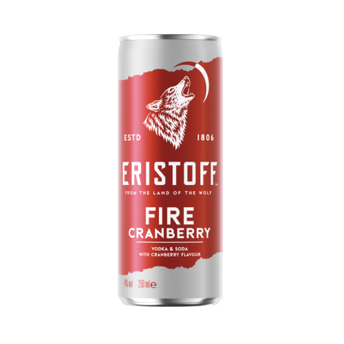 12 0.25lDs Eristoff Fire Wodka Soda Cranberry 4% 