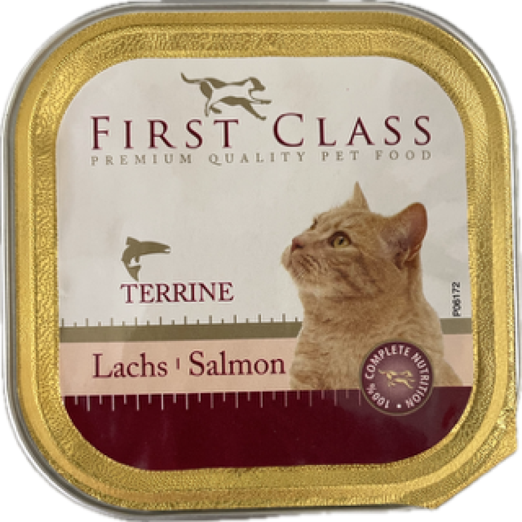 34 100g Pg First Class Katzenfutter Lachs 