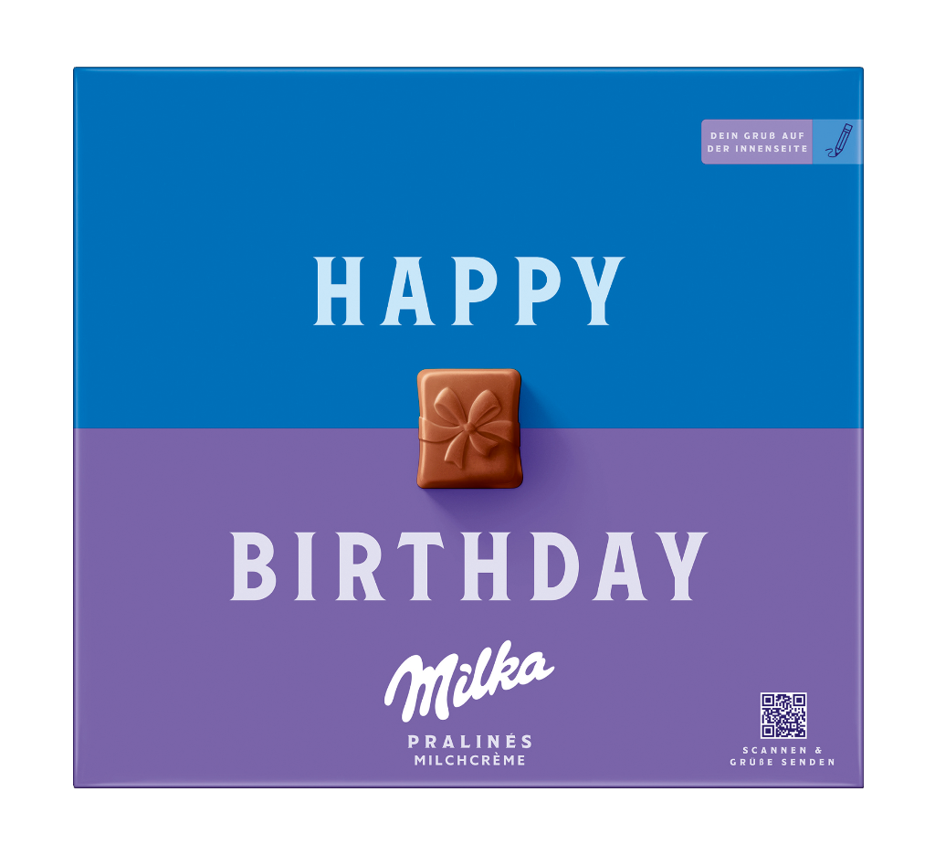 10 110gr Pg Sags mit Milka Happy Birthday Milchcreme 
