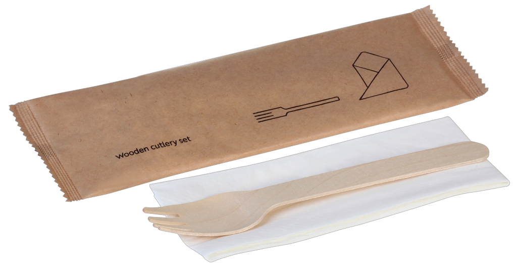 1 250   St Holz Besteckset 2-tlg Gabel + Serviette 