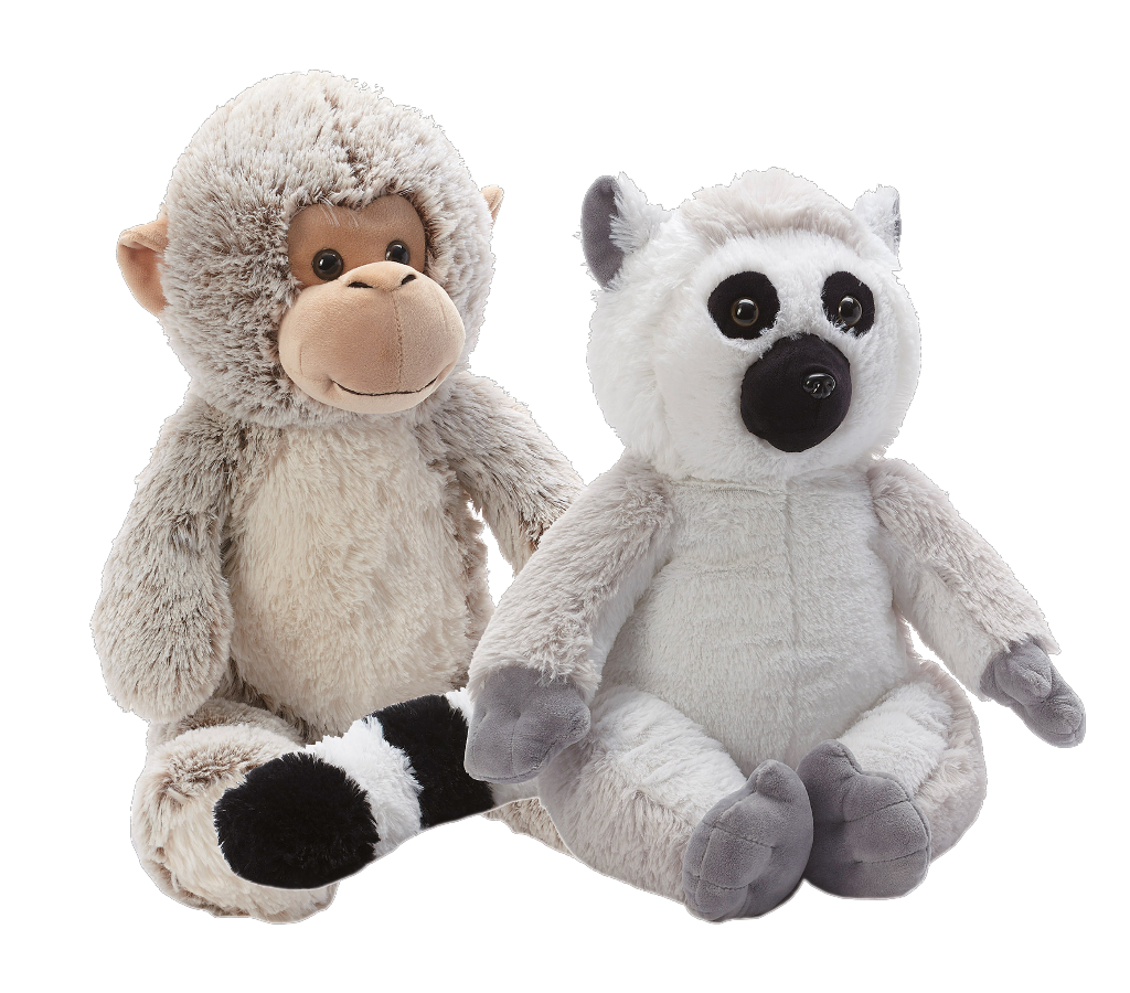 1 1St Pg Plüsch Affe und Lemur, 55 cm 