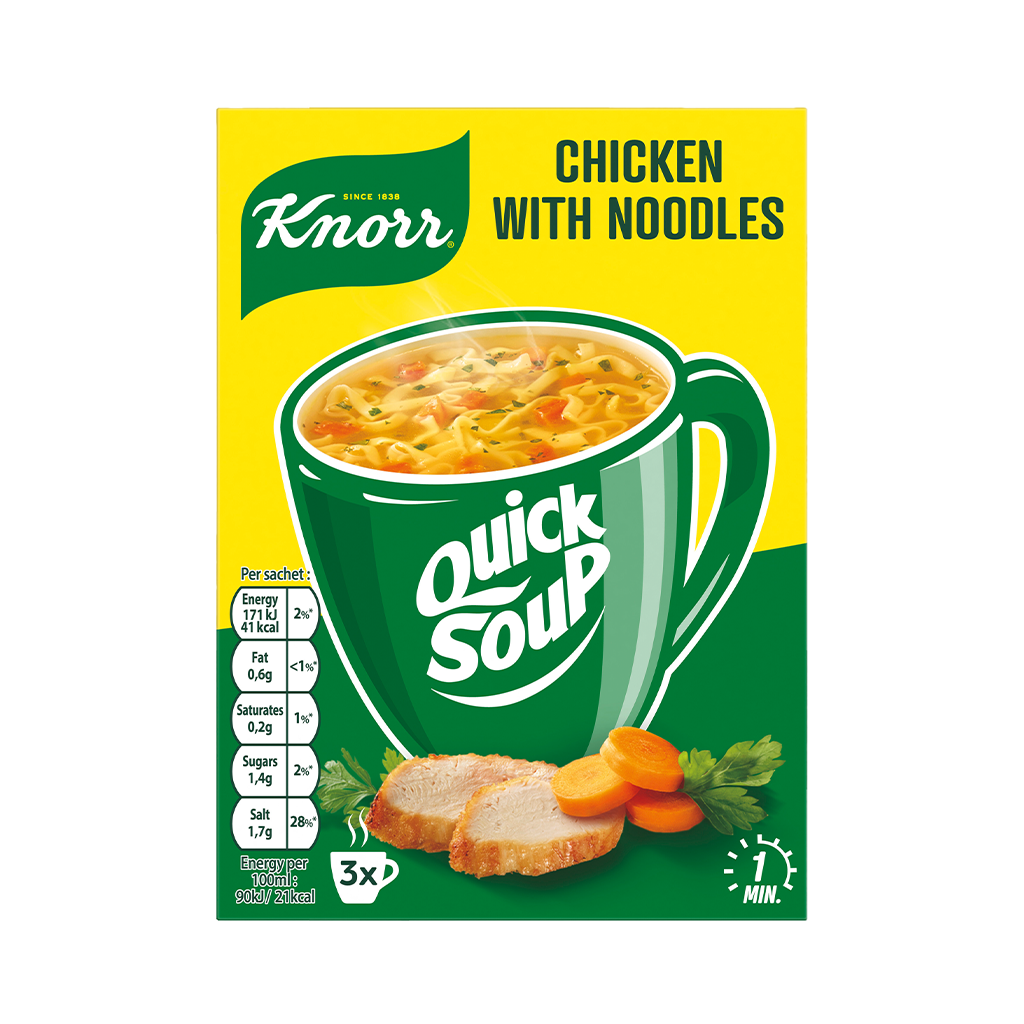 12 36g Pg Knorr Quick Instant Hühnersuppe mit Nudeln 