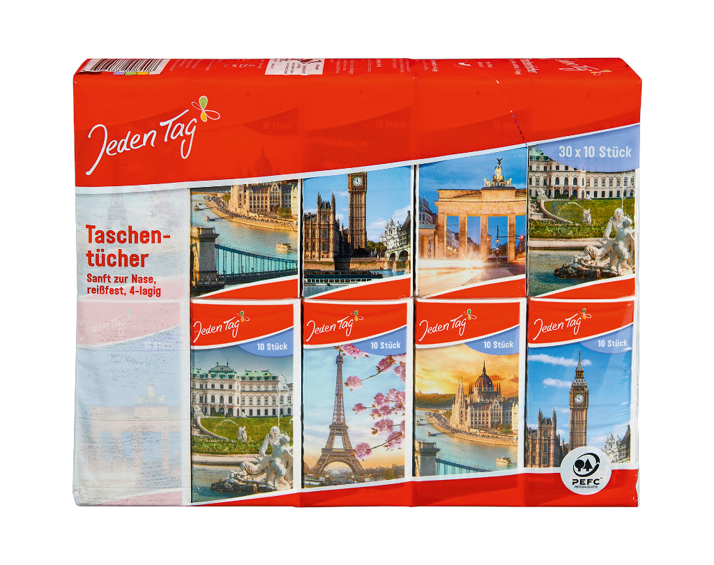 10 30St Pg Jeden Tag Taschentücher 4lg. 