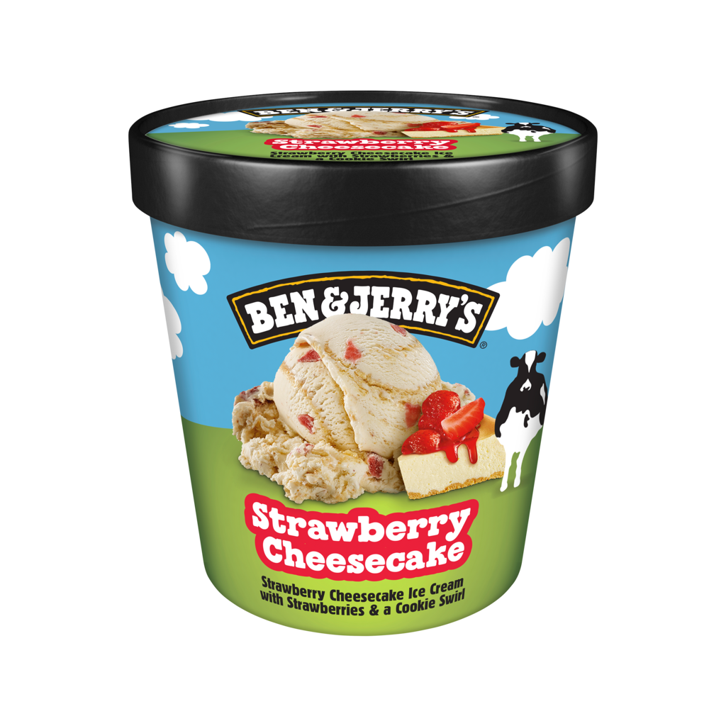 8 465ml Pg TKK Ben&Jerrys Eisbecher Strawberry Cheese 
