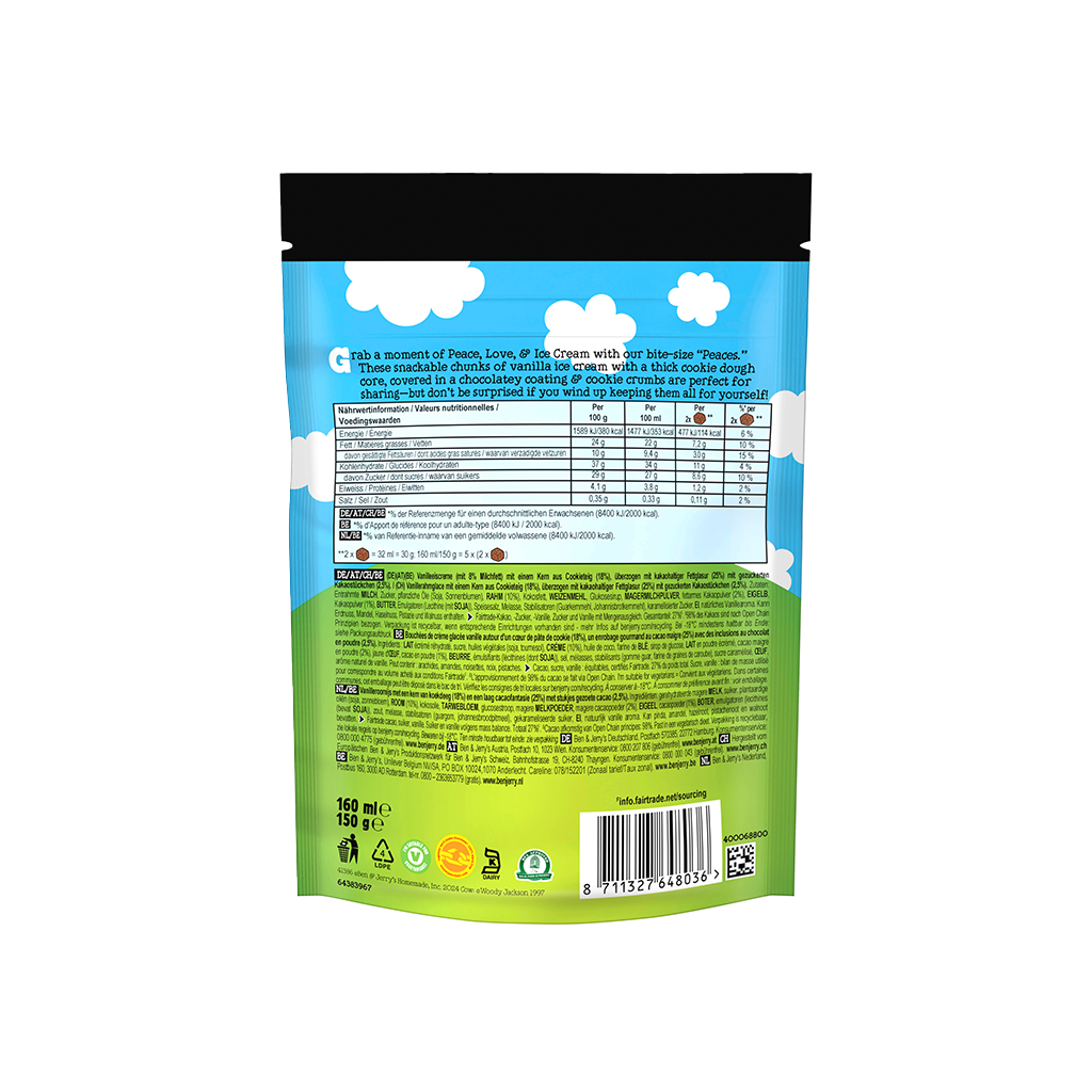 8 160ml Pg TKK Ben & Jerry's Peaces Cookie Dough 