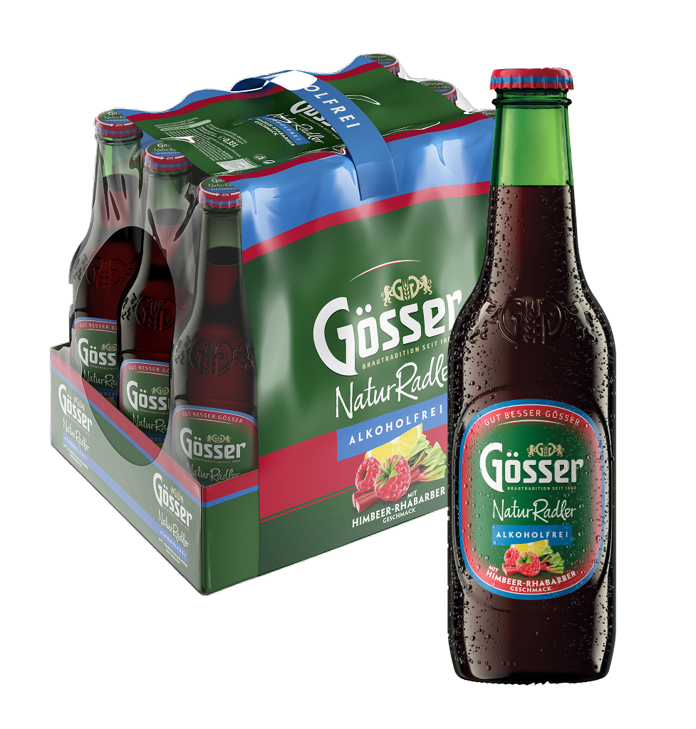 12 0.33l Fl Gösser Naturradler Himbeer Rhabarber 0,0% 