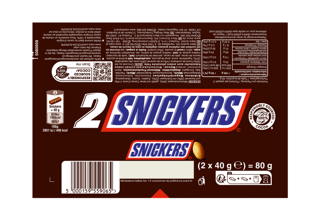 24 80g Pg Snickers Classic 2er 