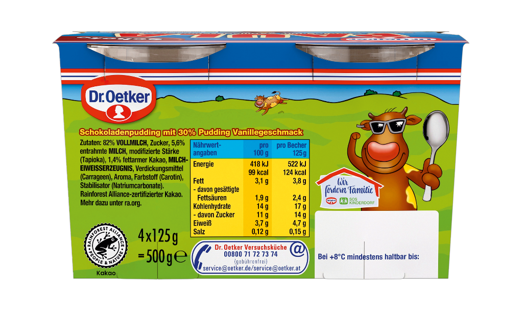 3 4St Pg Dr. Oetker Paula Schoko Pudding 125g 