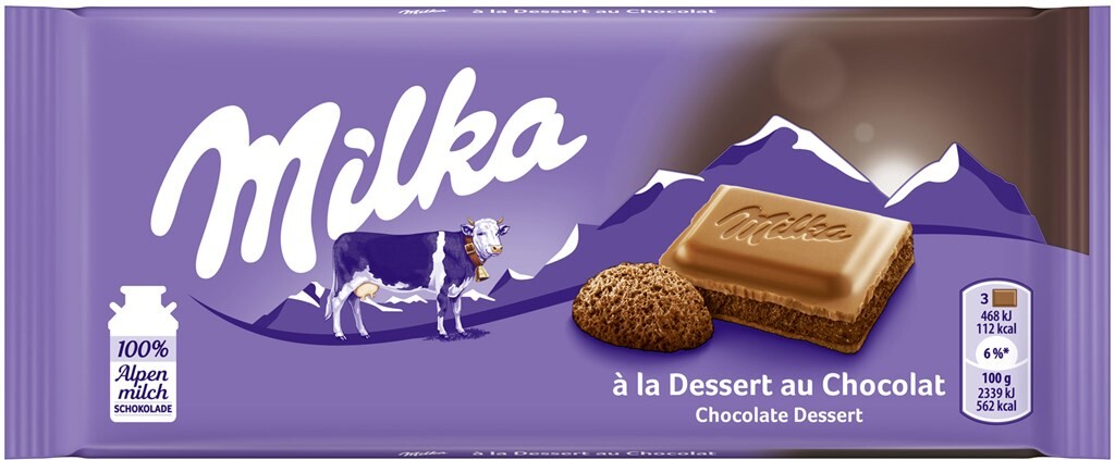 22 100g Ta Milka Dessert au Chocolat 