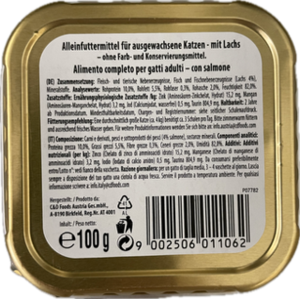 34 100g Pg First Class Katzenfutter Lachs 