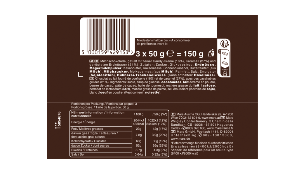 34 150g Pg Snickers Classic 3er 