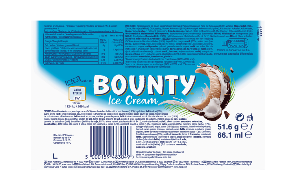 24 51,6grRg TKK Bounty Ice Cream 