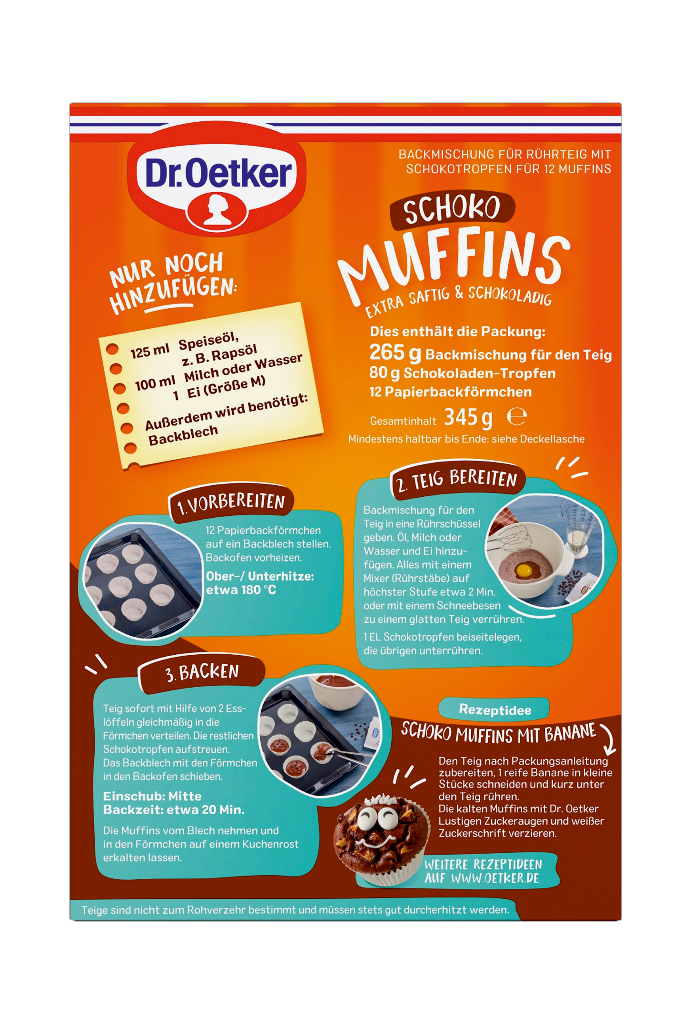 8 355gr Pg Dr. Oetker Schoko Muffins 