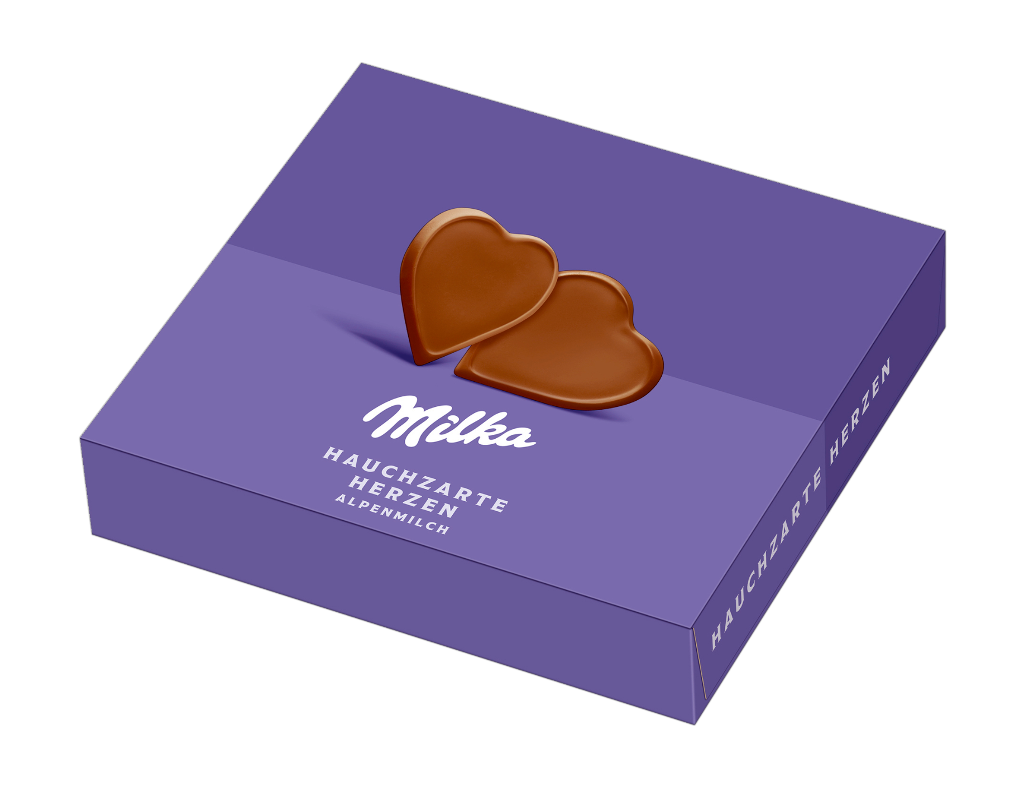 10 130gr Pg I Love Milka Hauchzart Herzen 