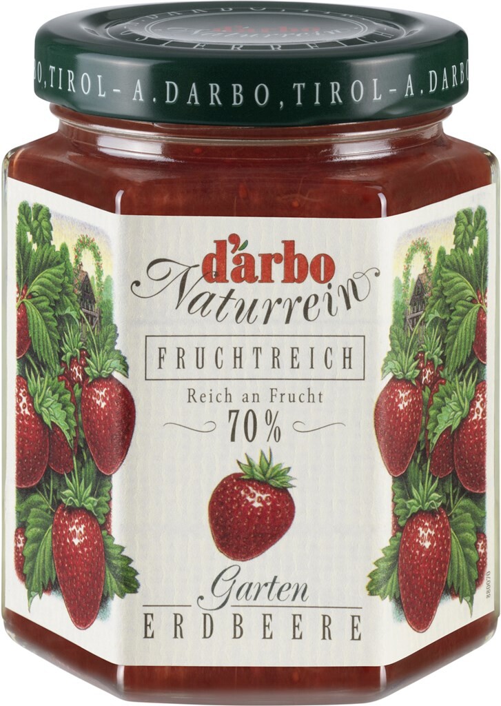 6 200g Gl Darbo Fruchtreich Gartenerdbeere Konfitüre 