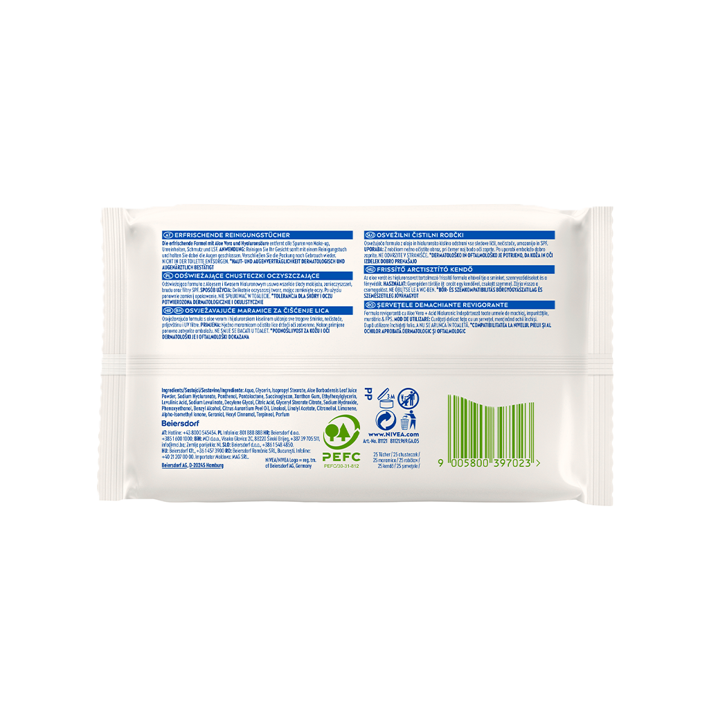 6 25St Pg Nivea Refreshing Reinigungstücher 