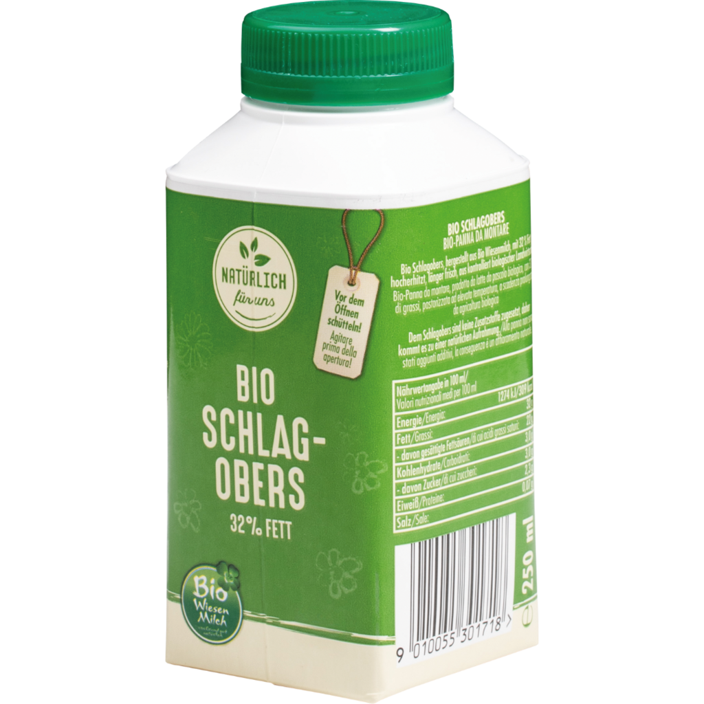 10 250ml Pg Natürlich für uns BIO WM Schlagobers 