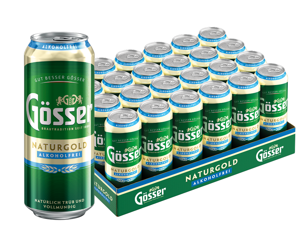 24 0.50l Ds Gösser Naturgold Alkoholfreies Bier Dose 
