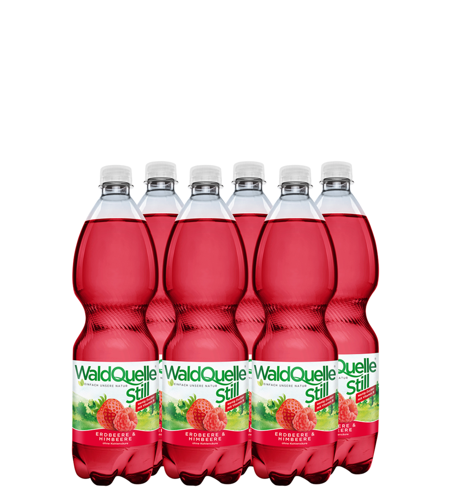 6 1.00l Pg Waldquelle Erdbeere Himbeere still PET EWP 