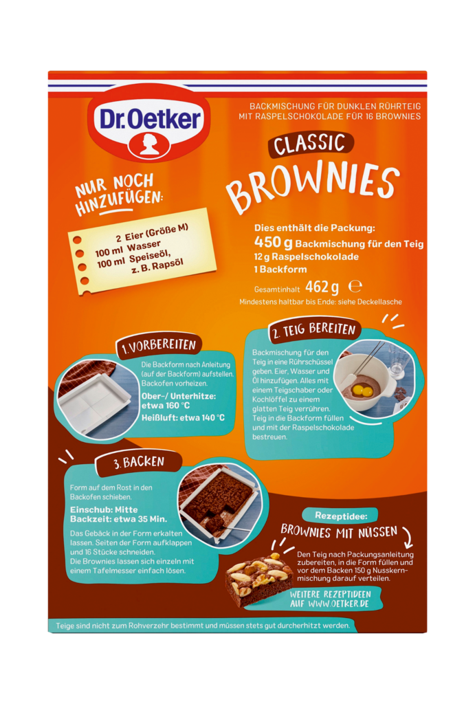 8 462g Pg Dr. Oetker Classic Brownies Backmischung 