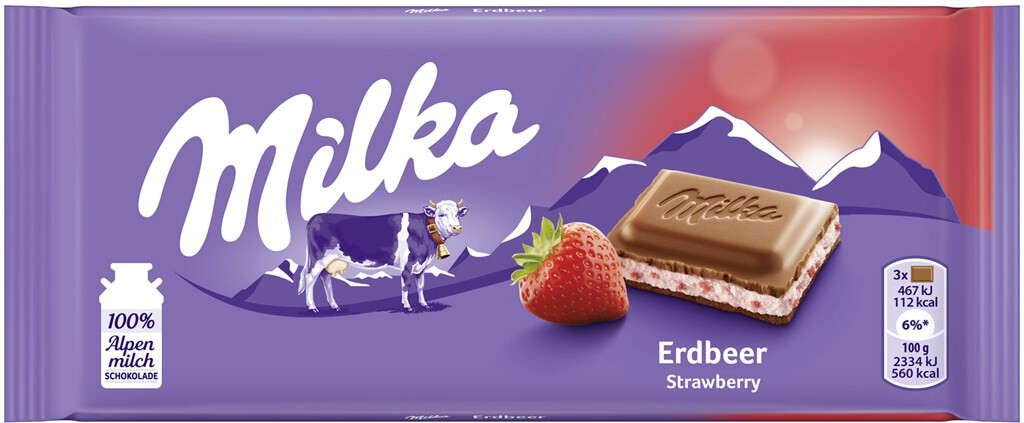 22 100gr Ta Milka Erdbeer 