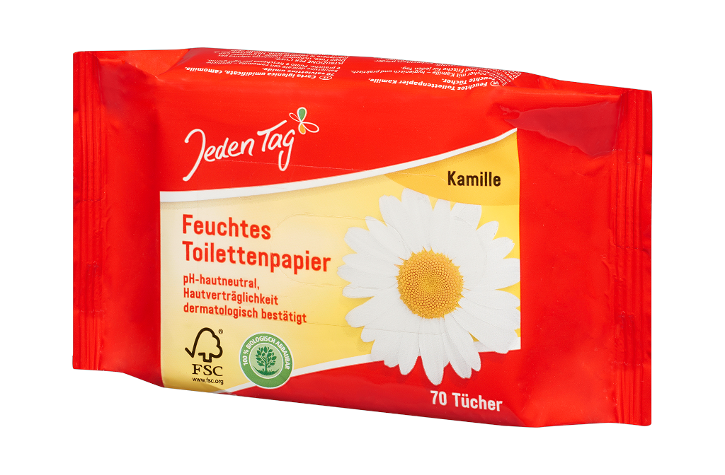 24 70St Pg Jeden Tag feuchtes Toilettenpapier Kamille 