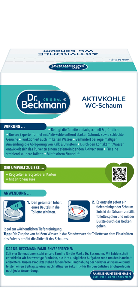 6 100g Pg Dr. Beckmann Ativkohle WC Schaum 3er  