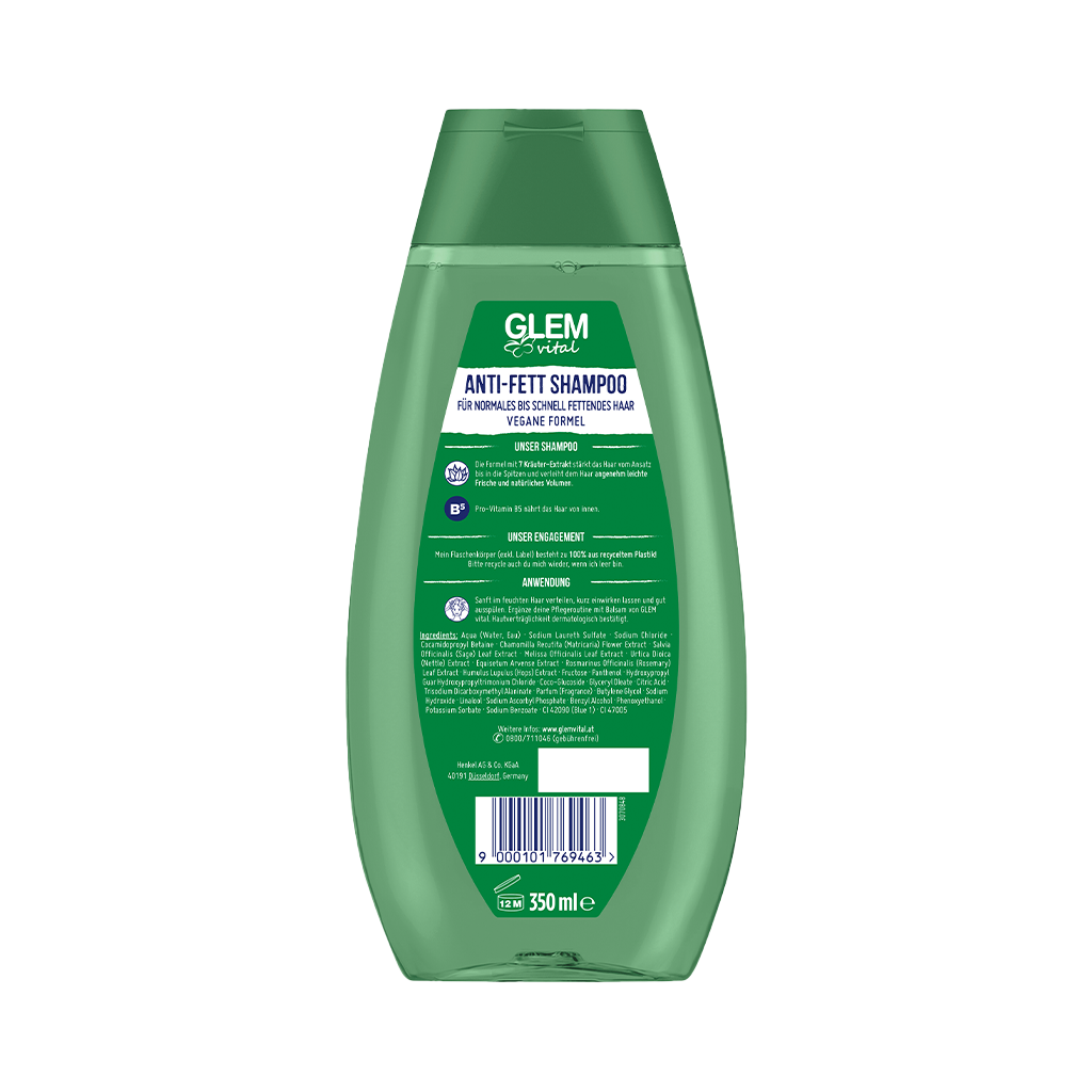 12 350ml Fl Glem Vital Shampoo 7 Kräuter Anti Fett 