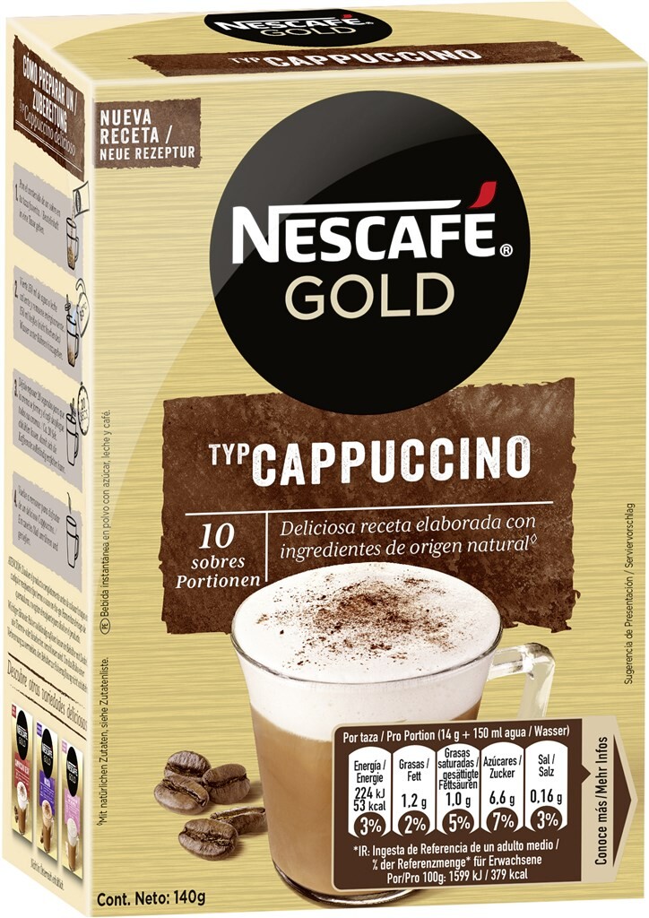 6 140g Pg Nescafé Gold Cappuccino 10 Portionen 