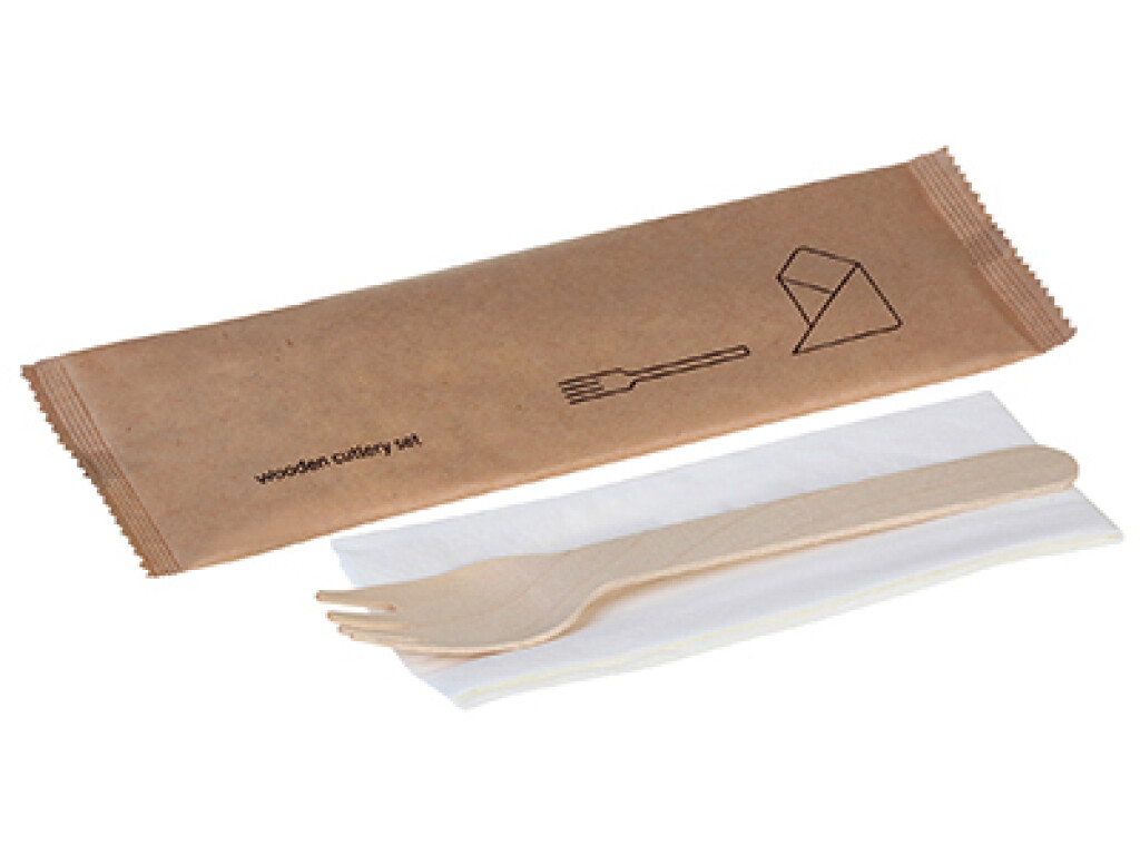 1 250   St Holz Besteckset 2-tlg Gabel + Serviette 