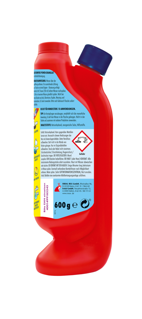 6 600gr Pg Rorax Rohrfrei Granulat Dosierflasche 