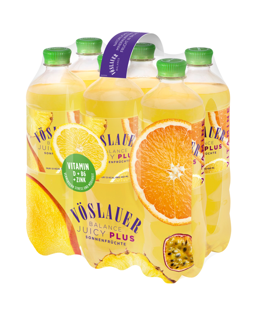 6 0.75l Fl Vöslauer Balance Juicy Plus Sonnenfrüchte PET EWP 
