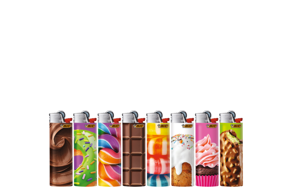 50 1St Pg BIC Feuerzeug J26 Maxi Sweets 