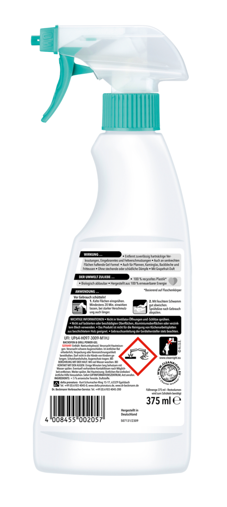 6 375ml Fl Dr. Beckmann Backofen und Grill Power Gel  