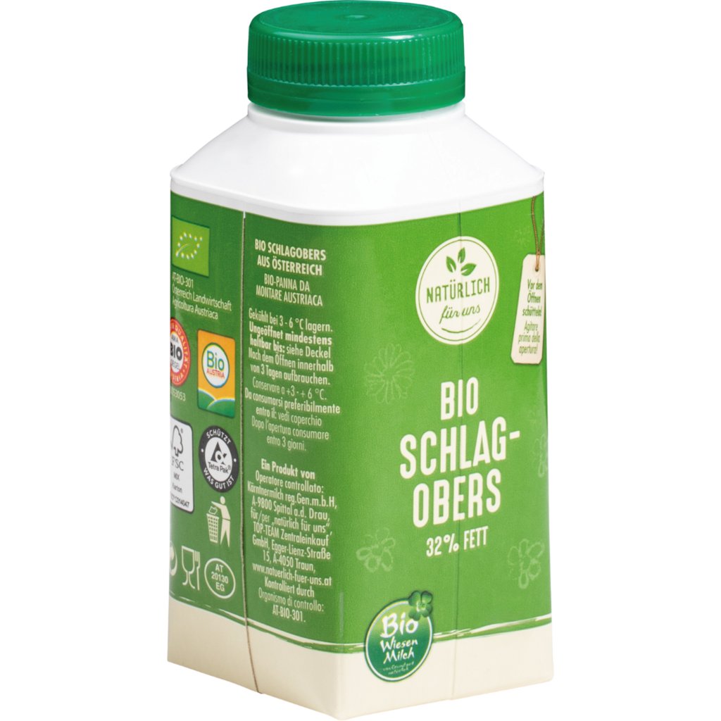 10 250ml Pg Natürlich für uns BIO WM Schlagobers 